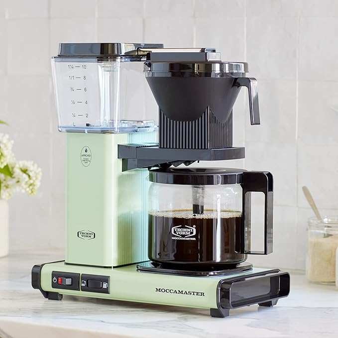 Moccamaster 53925 KBGV Select 10-Cup Coffee Maker, Pistachio Green, 40 ounce, 10-Cup, 1.25L