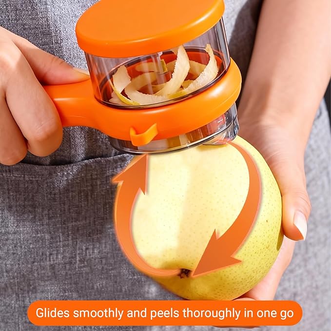 2Pcs New Kitchen Special Fruit Peeler with Box Storage, 2026 Upgraded Double-Sided Stainless Steel Blade, Peeler With Container, Vegetable Peelers for Kitchen Fruit Peeling Supplies (Green&Orange)