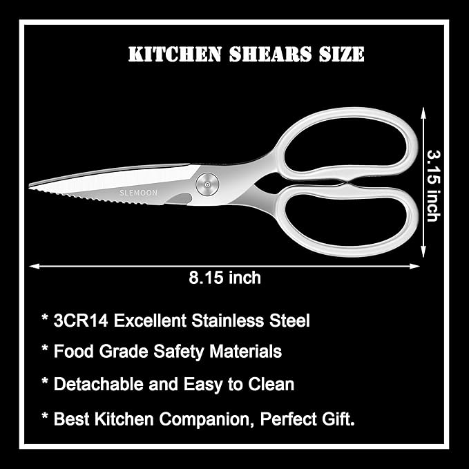 Heavy Duty Poultry Shears That Come Apart, All Purpose Kitchen Shears for Food,3Cr14 Fully Forged Stainless Steel Sharp Blades for Chicken,Meat,Seafood,Herbs Kitchen Scissors