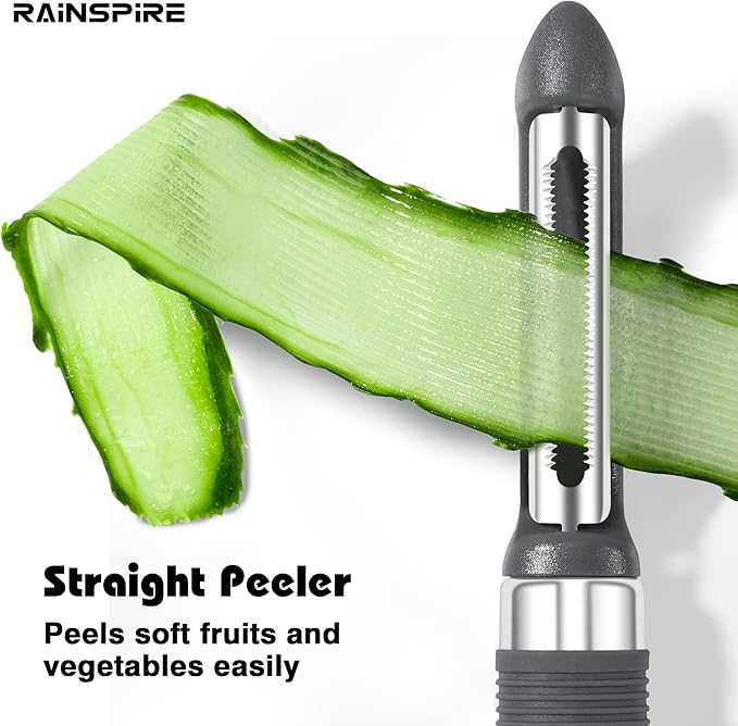 Rainspire 3-Piece Peeler Set, Premium Swivel Vegetable Peeler, Kitchen Gadgets Apple Peeler Potato Peeler Veggie Peeler Fruit Peeler, Dishwasher Safe Kitchen Accessories, Grey