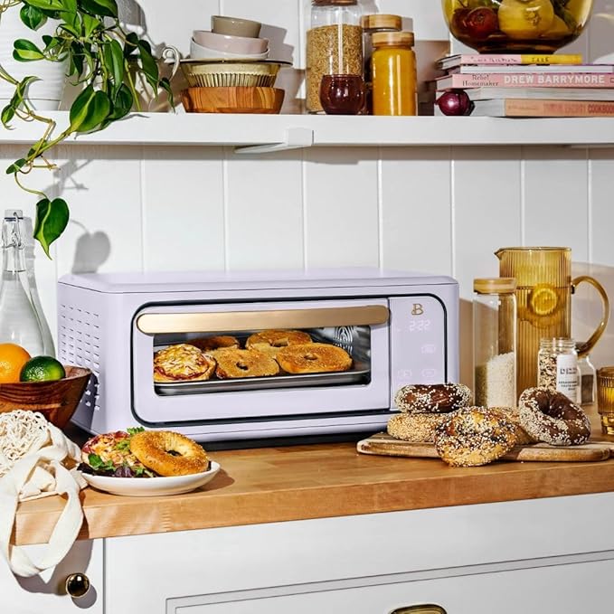 Beautiful by Drew Infrared Air Fry Toaster Oven 1800W with 9-Slice Capacity and Multi-Function Cooking (Lavander)