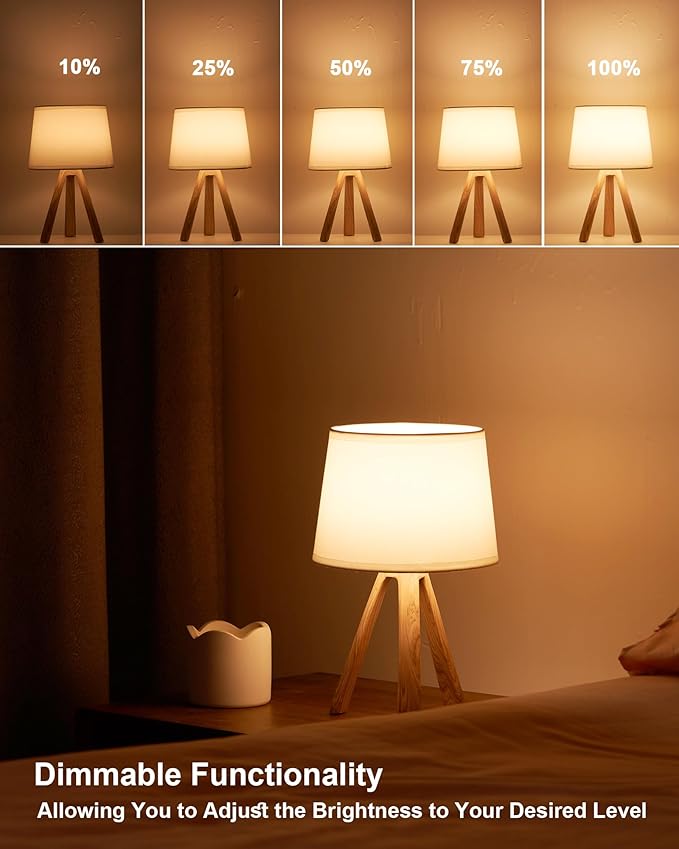 UMEXUS Cordless Table Lamp, Rechargeable Battery Powered, Timer & Dimmer & Remote Control & Color-Changing, Fabric White Shade, Small Tripod Lighting Patio Bedroom Living Room Home Office