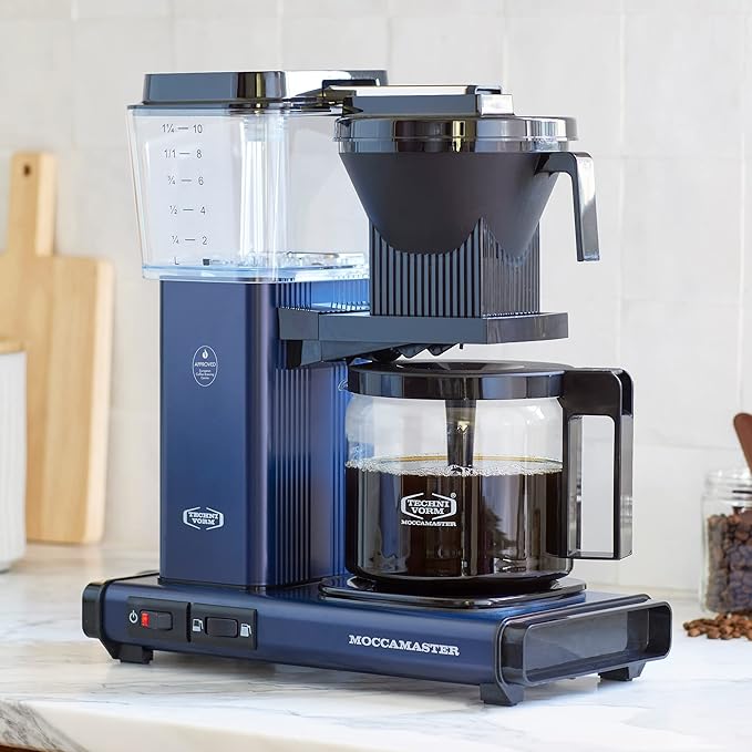 Moccamaster 53928 KBGV Select Coffee Maker, Midnight Blue, 40 ounce, 10-Cup, 1.25L