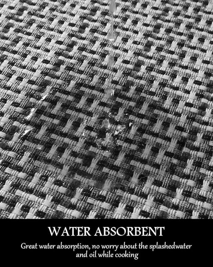 PADOOR Kitchen Mats for Floor, Kitchen Rugs Non Slip Washable, Rubber Backed Kitchen Runner Super Absorbent Kitchen Floor Mat Sink Rug, 20”x47” Grey