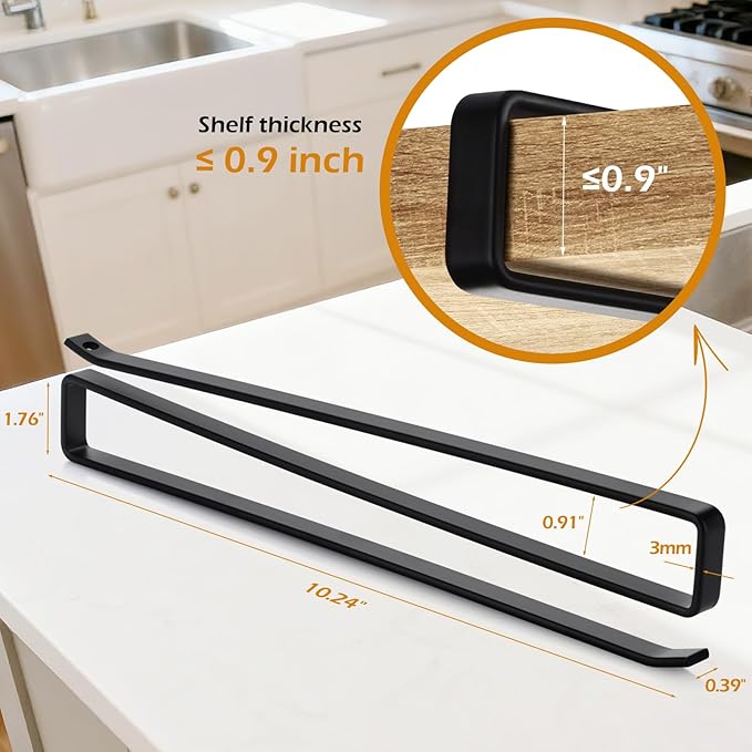 2Pack Tumbler Lid Organizer, Kitchen Space-Saving Cup Holder, Organizers for Under Cabinet Storage, No Glue or Drilling Required (Black)