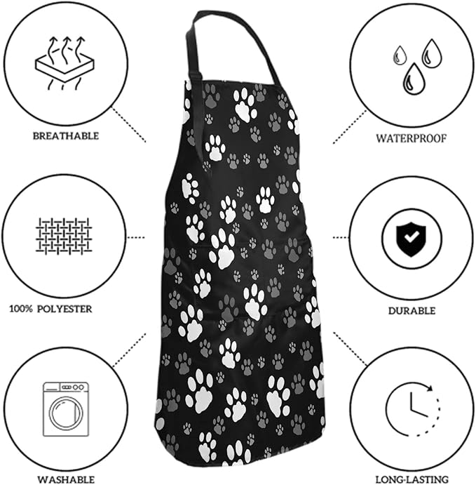 Apron with Pockets Aprons for Women Men Kitchen Chef Apron for Cooking Gardening Server Waitress Painting