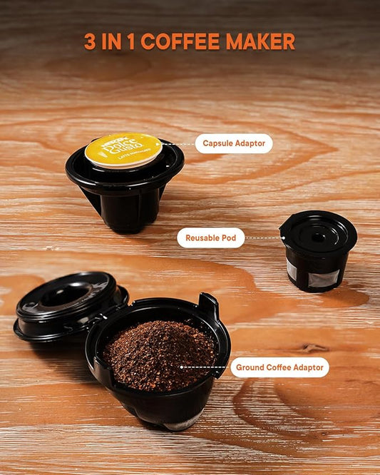 SHARDOR 3 in 1 Coffee Maker, K Cup Coffee Maker Compatible with Ground Coffee & Teas, Single Serve Coffee Machine, 6–14oz Brew Sizes, 40oz Detachable Water Reservoir, Descale Settings, White