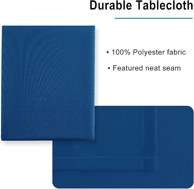 Hiasan Small Tablecloth for Square Tables - Waterproof and Spillproof Washable Fabric Table Cloth for Dining Room Kitchen Party (Royal Blue, 40 x 40 Inch)