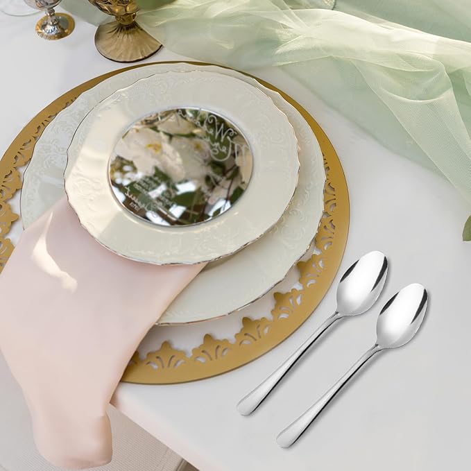 120 PCS Dinner Spoons Set - Windsor Stainless Steel Dinner Spoon 7.1 Inch with Dishwasher Safe Dessert Spoons, Metal Dessert Spoon, Silverware for Home, Kitchen or Restaurant