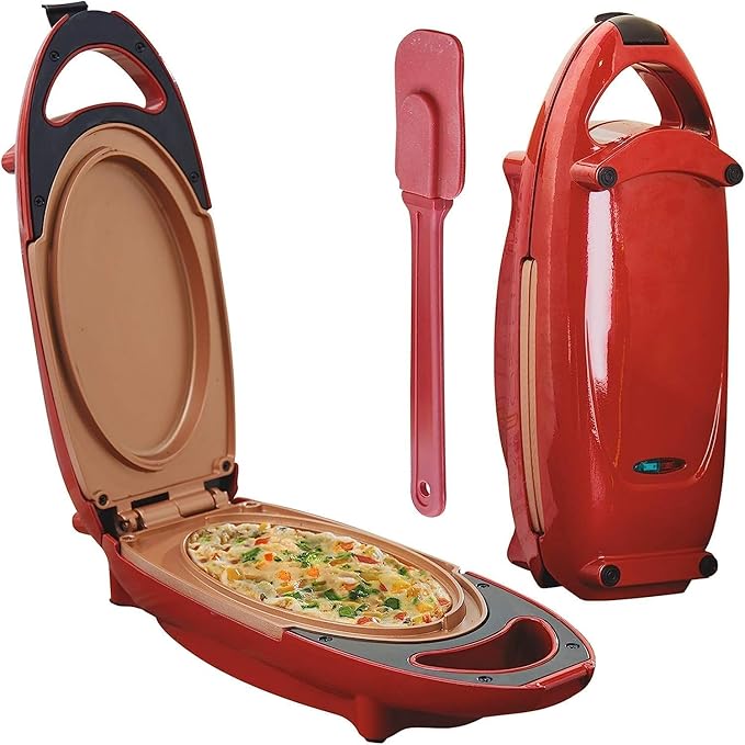 Candora Red Copper 5 Minute Chef Electric Frying Pan Smokeless Nonstick Pan Steak