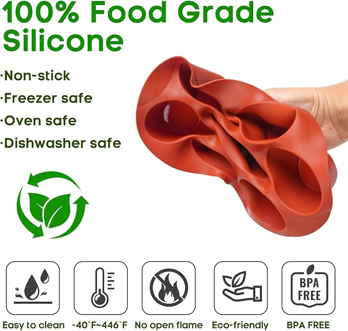 Goensjt Silicone Air Fryer Muffin Pan for Baking,Non-Stick 7 Cups Muffin Top Pan Cupcake Mold, Baking Pan Egg Bites for air fryer