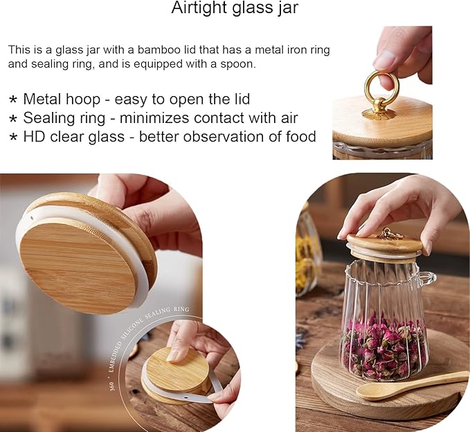 CNWSGEM Sugar Bowls Sugar Container 25.36 FL OZ Glass Coffee Canister Airtight Food Storage Jar with Lid and Spoon Candy Jar Coffee Bar Accessories Storage Beans Powder (Conical)