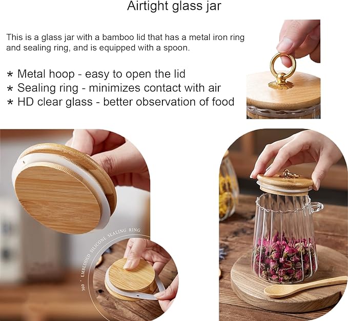 CNWSGEM Sugar Bowls Sugar Container 25.36 FL OZ Glass Coffee Canister Airtight Food Storage Jar with Lid and Spoon Candy Jar Coffee Bar Accessories Storage Beans Powder (Oval)