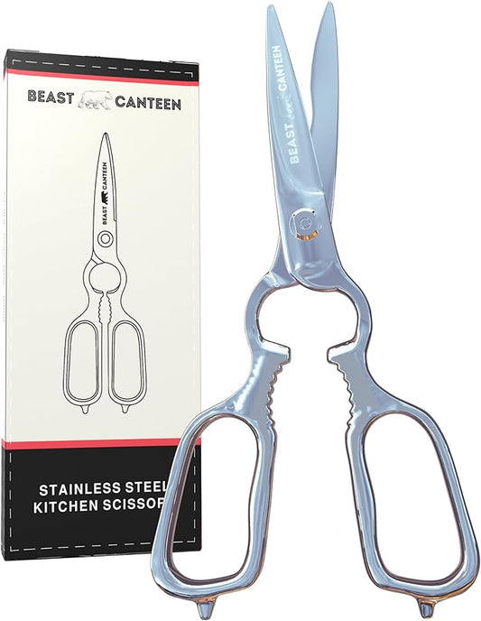 Kitchen Shears (Heavy-Duty Kitchen Scissors) – Forged 3Cr14 Stainless Steel, Come-Apart Design, Electropolished Rust-Resistant Finish, Built-In Nutcracker & Bottle Opener
