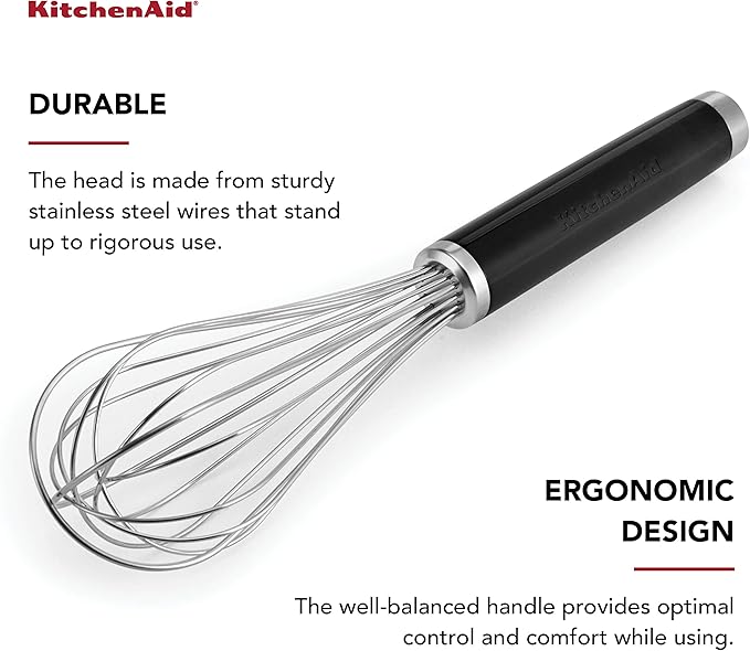 KitchenAid Classic Utility Whisk, 10.5 Inch, Black (Pack of 12)
