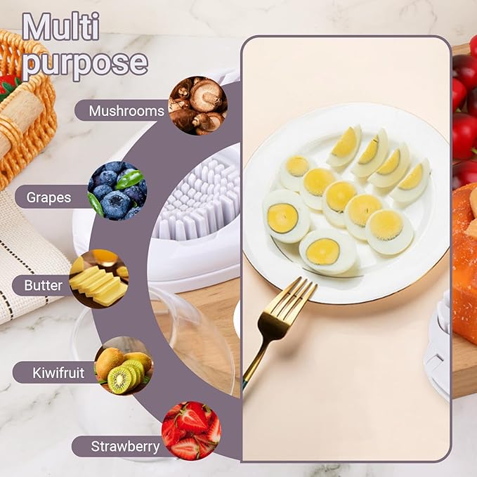 1 Pcs Stainless Steel Egg Slicer for Hard Boiled Eggs, 3 Slicing Modes, Ideal for Fruits and Vegetables, Easy to Clean Kitchen Cutter, Send Goods From Local Warehouse