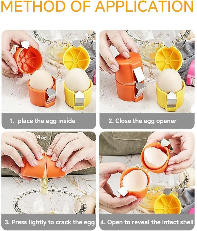 3 PCS Egg Shell Opener, Egg Peeler Tool Handheld Egg Topper Cutter Tool Easy Egg Cracker Tool Egg Slicer for Raw Eggs Kitchen Gadgets for Cooking and Baking