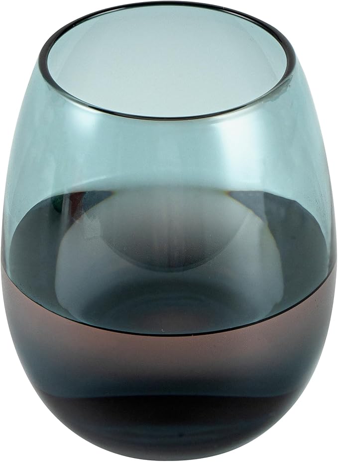 Restaurantware-Vetri 15 Ounce Wine Glasses, 6 Dishwashable Stemless Wine Glasses - No Lead, Durable, Blue Glass Stemware, For Home, Bar, Or Restaurant, Serve Merlot, Chardonnay, Or Bordeaux