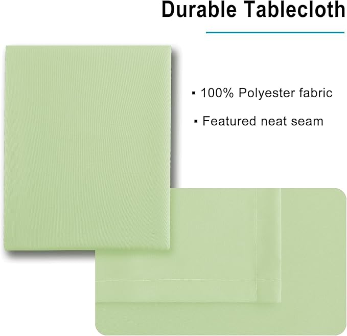 Hiasan Light Sage Tablecloth for Rectangle Tables - Waterproof and Spillproof Washable Fabric Table Cloth for Dining Room Kitchen Party, 60 x 120 Inch