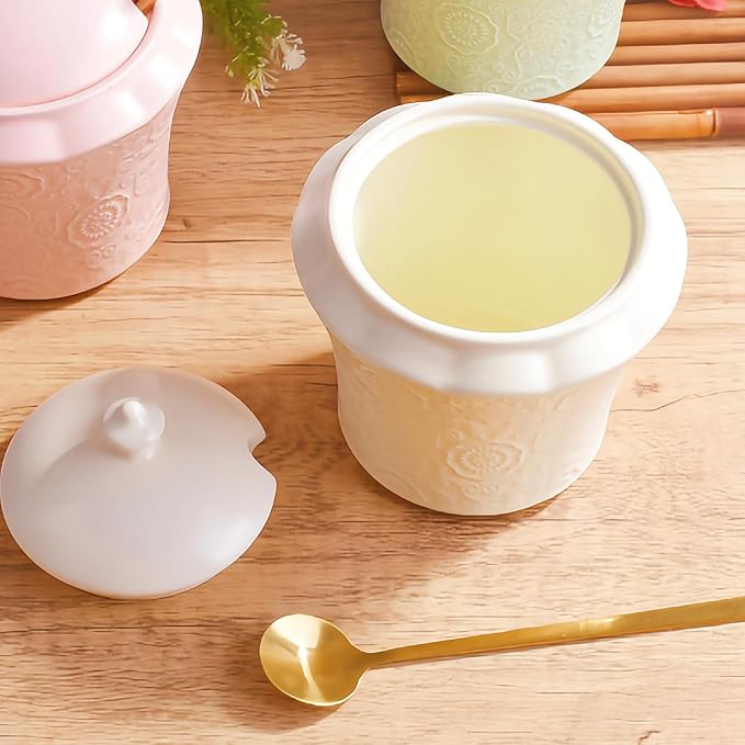 13.5oz Sugar Bowl with Lid and Spoon Ceramic Sugar Creamer Container, Sugar Jar, Durable Sugar Pot for Coffee Bar Accessories, Coffee Bar Decor