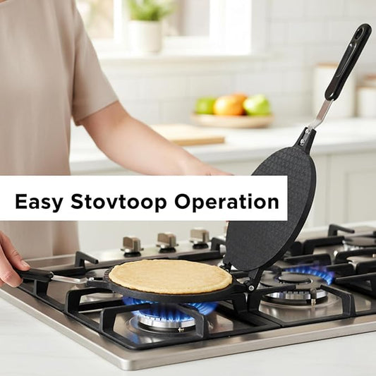 Waffle Cone Maker, 6.7-Inch Ice Cream Cone Maker with Cone Roller & Mold, Stove Top Egg Roll Maker for Homemade Crispy Cones & Waffles