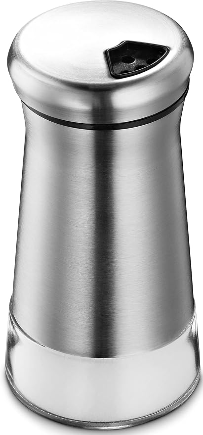 The Original Salt Shaker - Spice Dispenser with Adjustable Pour Holes - Stainless Steel & Glass 1 Bottle