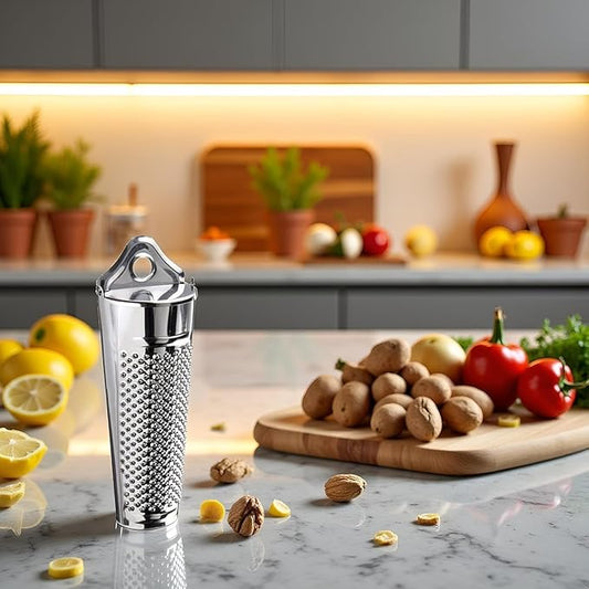 1PC Silver Multifunctional Kitchen Stainless Steel Ginger Garlic Nutmeg Grater Nut Walnut Lemon Hand Planer Tool Lemon ZesterDurable and Professional Kitchen Tool Garlic Tools