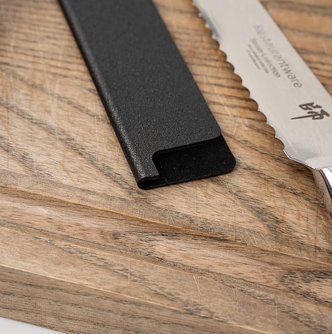 Restaurantware-Sensei 10 x 1.5 Inch Knife Sleeve, 1 Knife Protector - Fits Bread Knife, Felt Lining, Black Plastic Knife Blade Guard, Durable, Cut-Proof
