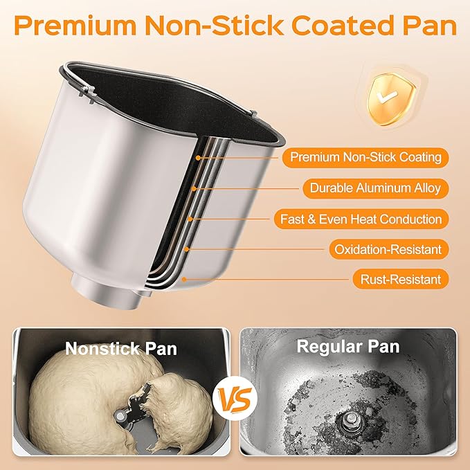 2.5LB Bread Maker with Built-in Electronic Scale, 25-in-1 Bread Machine, Beginner-Friendly with Adjustable Baking & Fermentation, Non-Stick Easy-Clean Pan,Quiet,15H Delay, Recipes, Ivory White