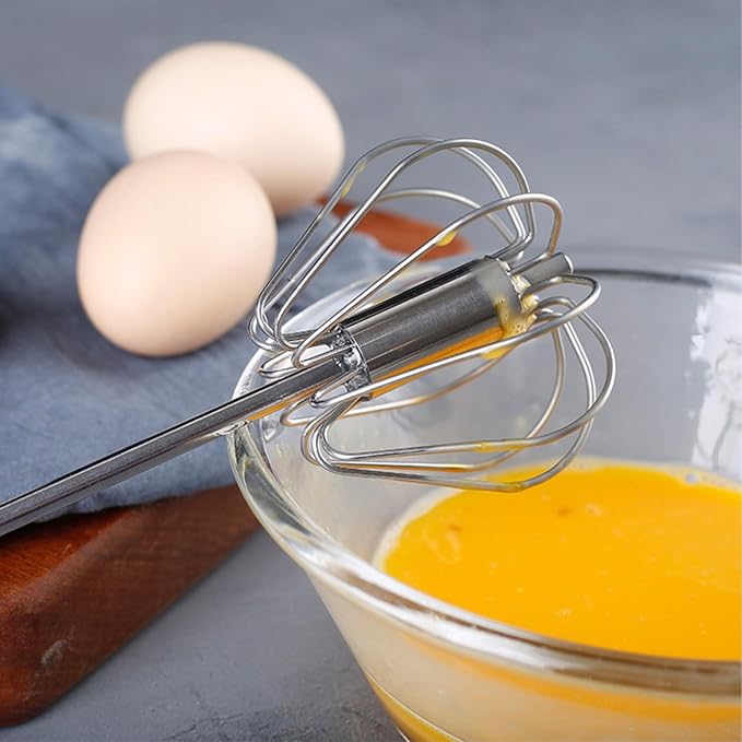 Semi Automatic Whisk, Stainless Steel Automatic Egg Whisk for Milk, Egg, Cream, Kitchen, Restaurants, Bars (2)