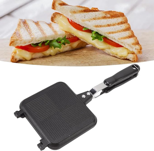 Sandwich Maker, Aluminum Sandwich Maker Pan for Stovetop Sandwich and Panini Maker Pan Non stick Grilled Cheese Maker with Long Handle Waffle Maker for Home Kitchen