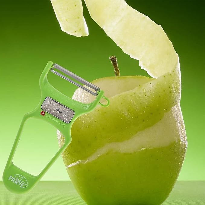 The Kosher Cook Y Vegetable Peeler - Heavy Duty, Ultra Sharp Stainless Steel Blade - Swiss Peeler - Easy Grip Plastic Handle - Color Coded Kitchen Tools - Green