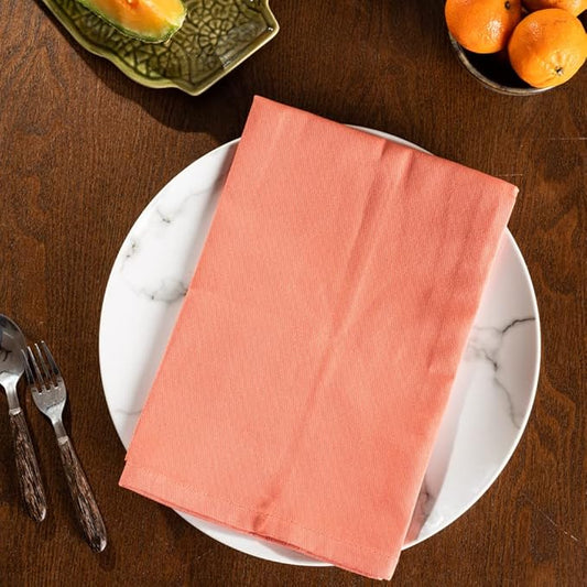 Terracotta Cloth Dinner Napkins - Cotton, 18x18 in, Washable, Absorbent, Reusable, Spring/Easter Basket Decor, Pack of 6