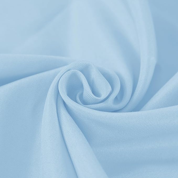 Fokitut 2 Pack Waterproof Round Tablecloth, 90 Inch, Stain Resistant and Wrinkle Polyester Table Cloth, Fabric Table Cover for Kitchen Dining, Wedding, Party, Holiday Dinner-Blue Mist