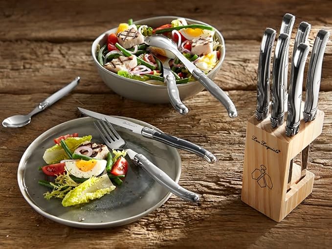 Lou Laguiole Tradition 3 Piece Cheese Knife Set in Wooden Box