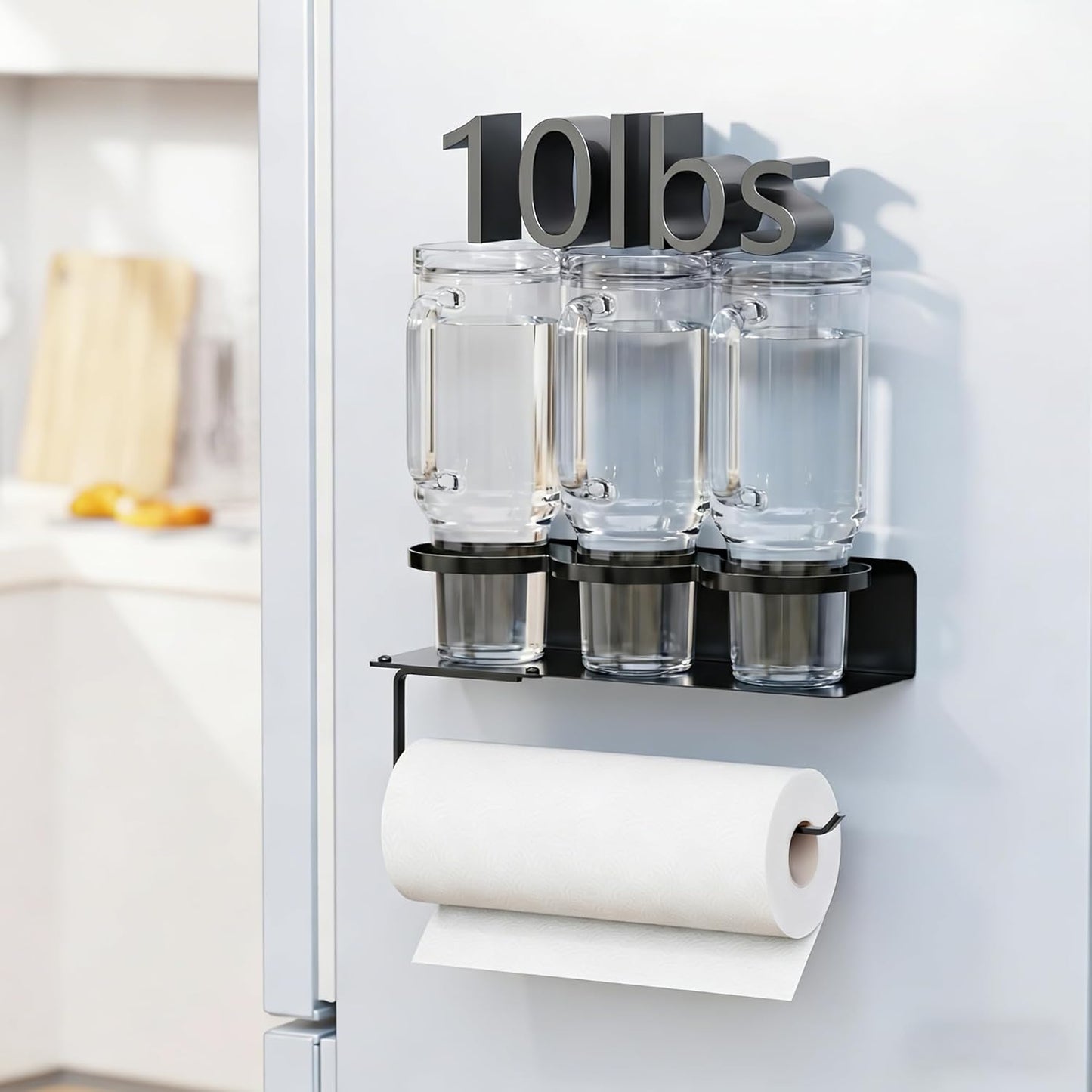 YIGII Magnetic Cup Holder for Fridge, 2 Pack Water Bottle Organizer for Stanley Cup with Tumbler Lid Holder, Magnetic Tumbler Storage Rack for Metal Surfaces (Black)