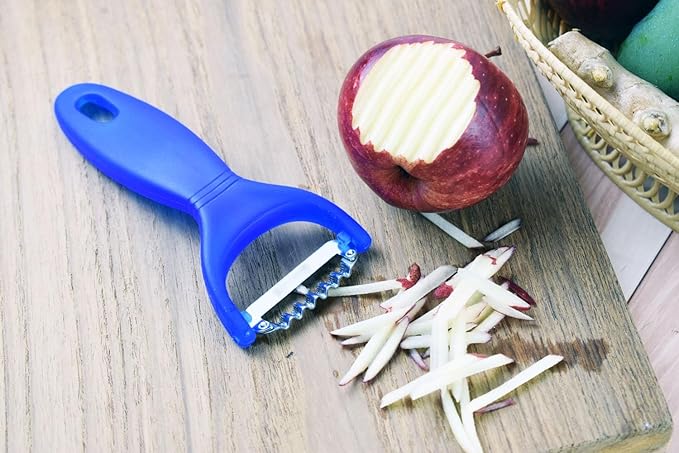 Handle Papaya Shredder Tool Stainless Steel Blade Vegetable Slicer for Salads Salad Maker Fast & Easy carrots potatoes beets cucumber (Small Plastic Handle)