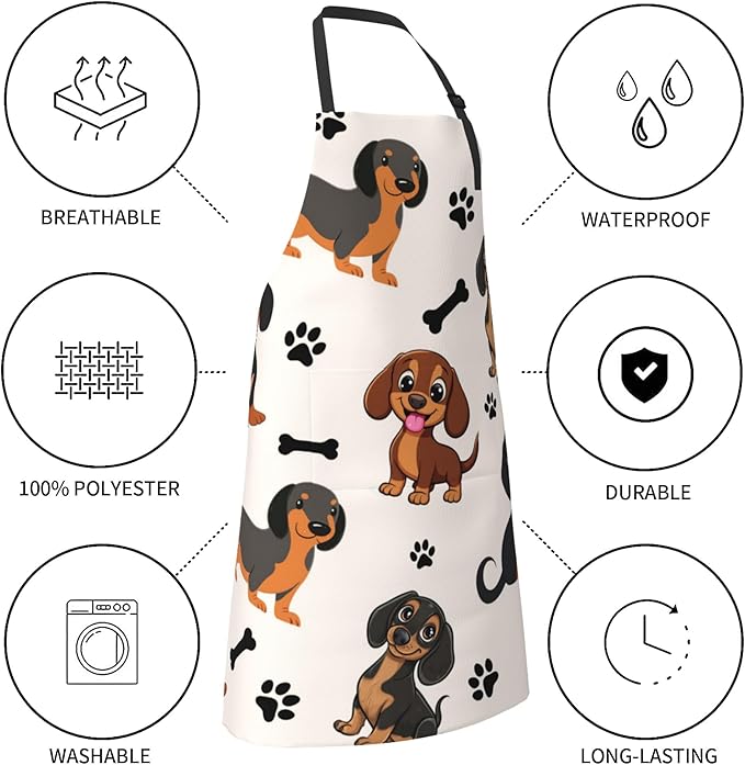 Apron with Pockets Aprons for Women Men Kitchen Chef Apron for Cooking Gardening Server Waitress Painting