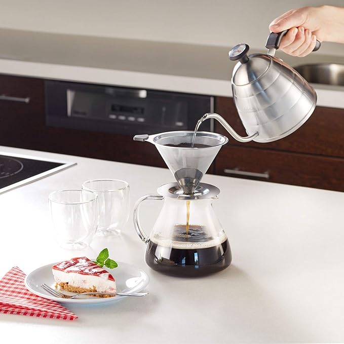 Westmark Brasilia Plus 24582260 Gooseneck Kettle with Thermometer Suitable for Induction Cookers 18/8 Stainless Steel