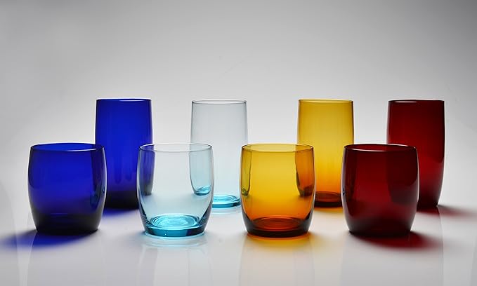 Fortesas Glass Gala Collection Iced Beverage/Cocktail Glass 19 Ounce, Aquamarine Blue, (Set of 6)