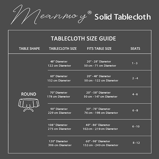 MEANMOY Hot Pink 210 GSM Water & Stain Resistant Round Tablecloth for Circle Table - Solid 48 Inch Fuchsia Table Cloth Cover in Wrinkle Free Durable Washable Polyester Fabric for Party, Banquet