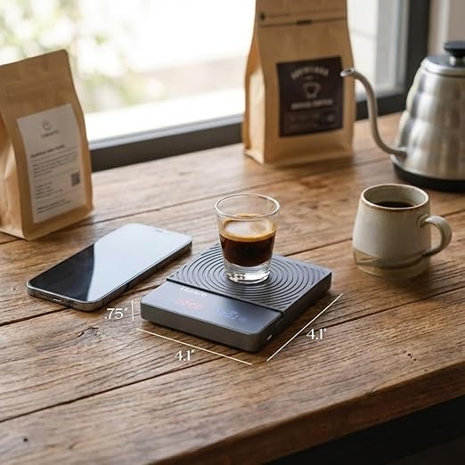 ClarArti - Sensitive Coffee Scale with Timer – 2kg/0.1g High Accuracy Small Espresso Scale for Barista Tools - Water-Resistant, Pour Over, and Drip Coffee – Precision Espresso Scale with Timer