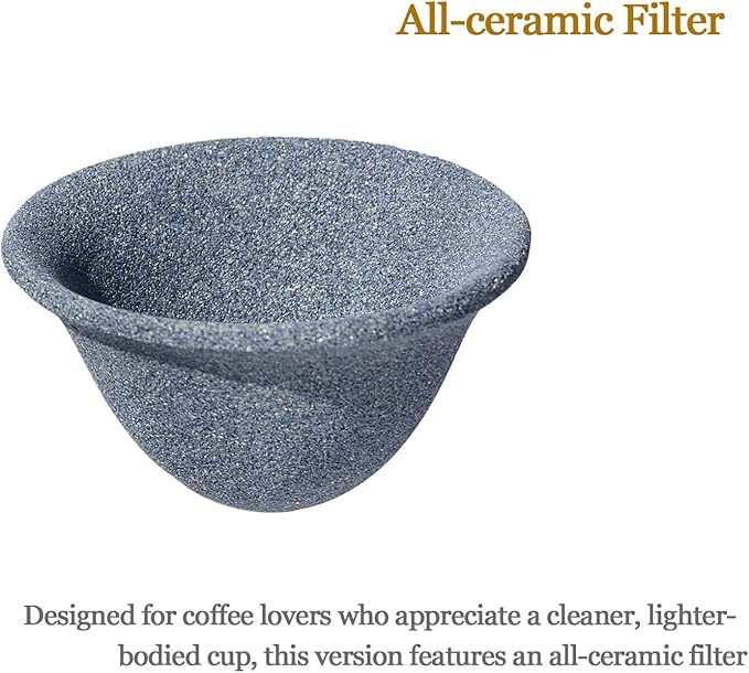 sencdfly Pour Over Coffee Maker - All-Ceramic Drip Set, Single Serve Coffee Maker with Pour Over Dripper, Reusable Ceramic Filter & Carafe, Portable Travel Drip Kit Valentines Day Gifts for Him