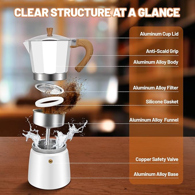 DITOSH 12 Cup Aluminum Espresso Stovetop Moka Pot Express Coffee Maker Percolator Italian Classic Mocha Coffee Machine for Italian and Cuban Cafe Brewing for Home & Camping 600ml 20oz