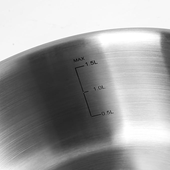 Rokasala 1.5 QT Saucepan with Lid,3-Ply Stainless Steel Saucepan,Professional Grade Cookware,Induction Compatible