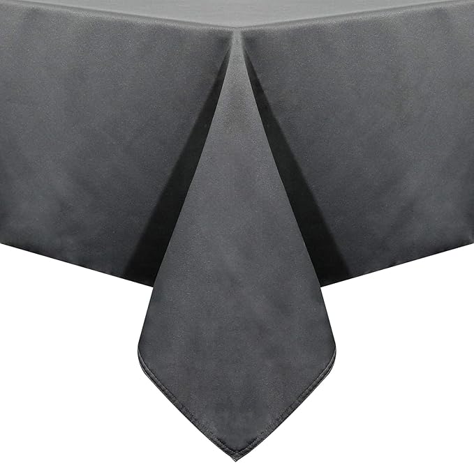 Obstal 210GSM Rectangle Table Cloth, Water Resistance Microfiber Tablecloth, Decorative Fabric Table Cover for Outdoor and Indoor Use (Grey,60 x 60 Inch)