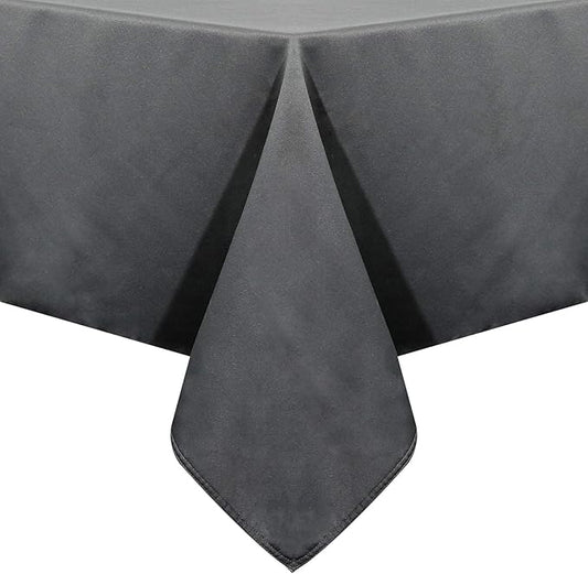 Obstal 210GSM Rectangle Table Cloth, Water Resistance Microfiber Tablecloth, Decorative Fabric Table Cover for Outdoor and Indoor Use (Grey,60 x 60 Inch)