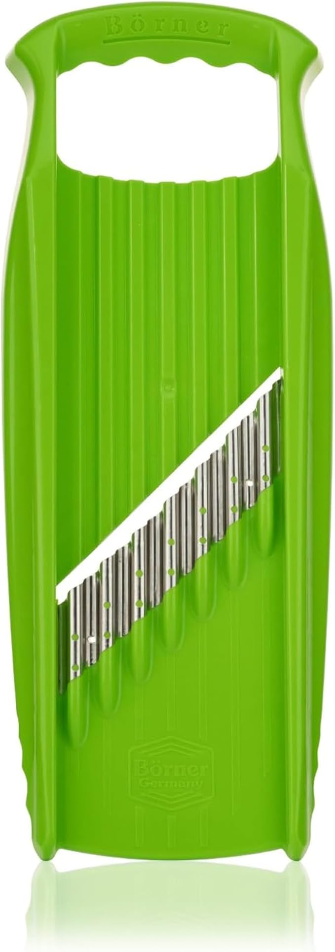 Börner by Reston Lloyd Wave-Waffle XXL Power Line • Crinkle Cut/Spirelli Vegetable Slicer • Slicer for Wave Waffle Cut Vegetables • Wavy French Fries • Made in Germany, Lime