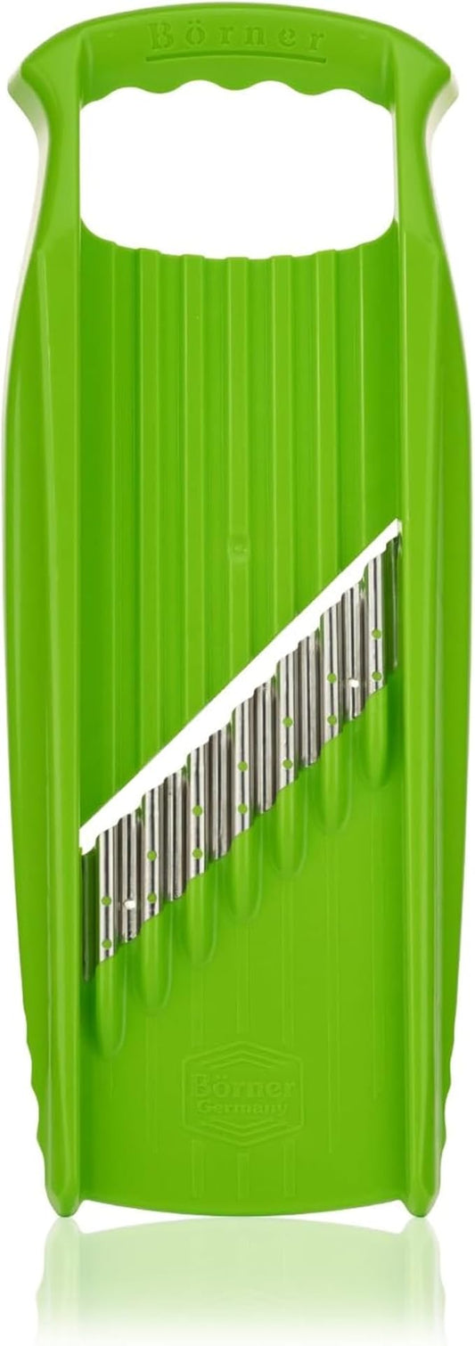 Börner by Reston Lloyd Wave-Waffle XXL Power Line • Crinkle Cut/Spirelli Vegetable Slicer • Slicer for Wave Waffle Cut Vegetables • Wavy French Fries • Made in Germany, Lime