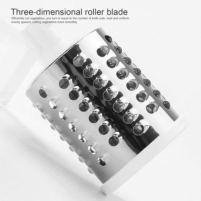 3-In-1 Rotary Cheese Grater Shredder Mandoline Slicer Vegetable Chopper with 3 Interchanging Stainless Steel Drums Blades(Red)